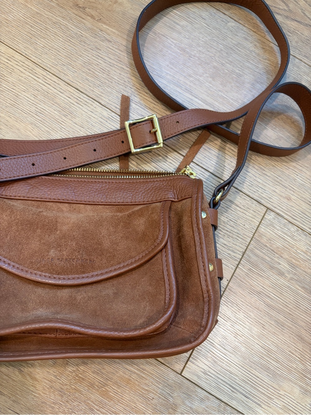 Aimee Kestenberg Brown Leather & Suede Crossbody Bag